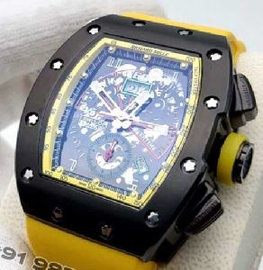 Richard Mille RM 11-01 Roberto Mancini Flyback Chronograph Yellow Rubber Strap Watch