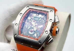 Richard Mille RM 11-01 Roberto Mancini Flyback Chronograph Orange Rubber Strap Watch