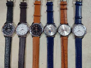 Mens Premium Leather Wrist Watch