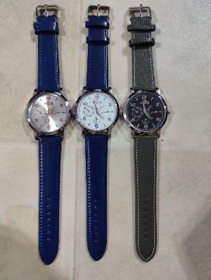 Mens Premium Leather Wrist Watch