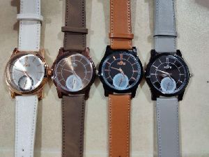 Mens Premium Leather Wrist Watch