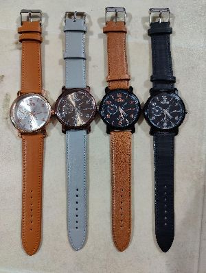Mens Premium Leather Wrist Watch