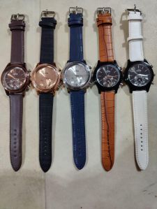Mens Premium Leather Wrist Watch