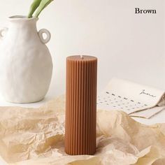 Dusk Brown Pillar Candle