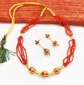 assamese traditional moni mala 3 ball jewellery set