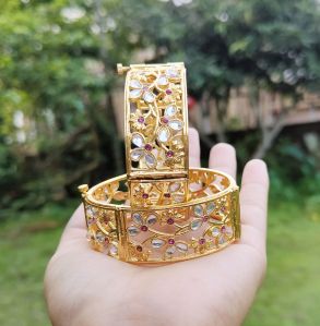 assamese traditional stone copper bangle set
