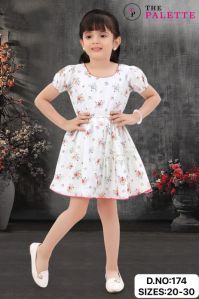 Girls Floral Printed Frock