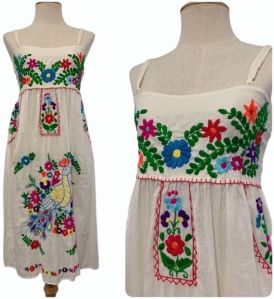 embroidered gown