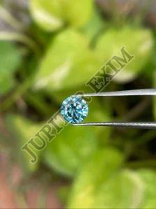 Round Cut Blue Lab Grown Diamonds
