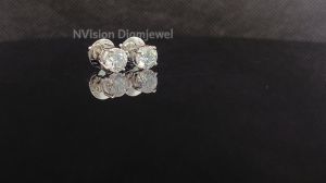 Natural Diamond Spark Solitaire White Gold Earrings