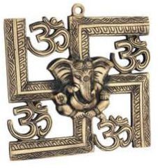 Brass Swastik Ganesha Wall Hanging