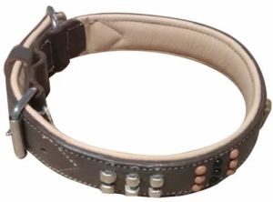 Brown Genuine Leather Dog Collar