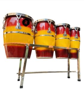 Rmze R4C-245 Percussion 4 Piece Wooden Congo Drum Set