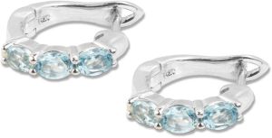 925 Sterling Silver Oval Sky Blue Topaz Earrings