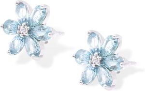 925 Sterling Silver Pear Sky Blue Topaz Earrings