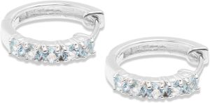 925 Sterling Silver Round Sky Blue Topaz Earrings