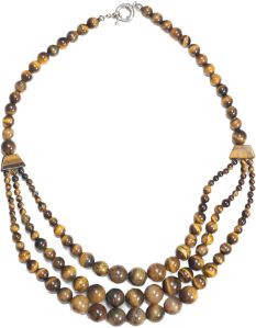 Genuine Tiger Eye Multilayer Statement Necklace