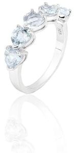 Ladies 925 Sterling Silver Heart Sky Blue Topaz Ring