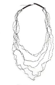 Multilayer White Jasper Cord Necklace