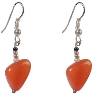 Orange Agate Gemstone Drop Earrings