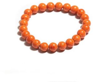 Round Orange Jade Bracelet