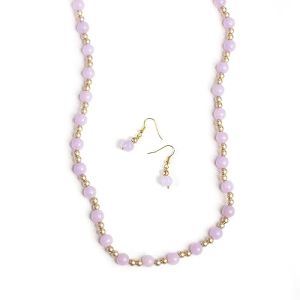 Sparkling Purple Jade Gemstone Necklace Set