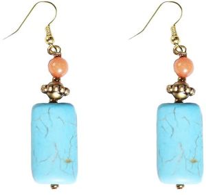 Turquoise Gemstone Hook Earrings