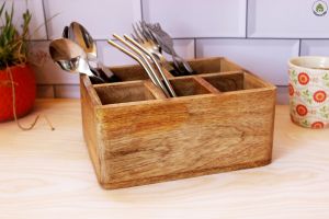 wooden cutlery holder