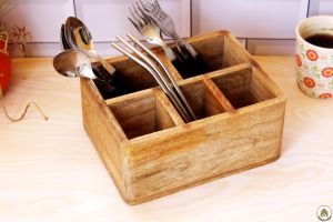 wooden cutlery holder