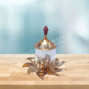 Golden Lotus Tealight Holder ll ICD-1013