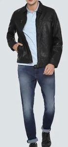 Mens Collar Leather Jacket