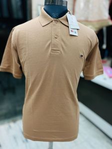 Beige Cotton Men T-Shirt