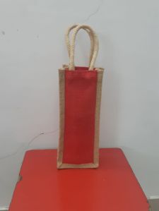 Red Jute Bottle Bag