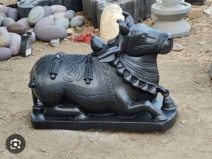 Black Marble Nandi Statue