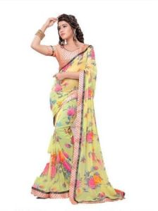 Ladies Floral Printed Chiffon Saree