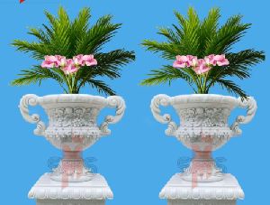 White Marble Flowerpot