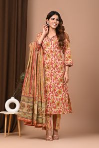 Ajrakh printed ladies suits