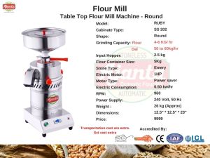 1 HP Round Table Top Domestic Flour Mill