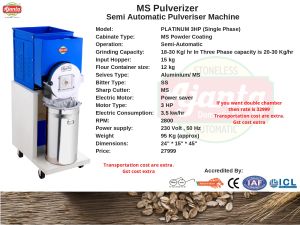 3 HP Mild Steel Pulverizer Machine