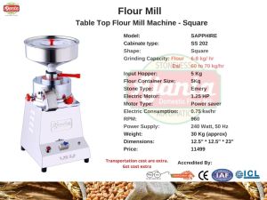 Stainless Steel ATR-1 Ruby Table Top Flour Mill Machine