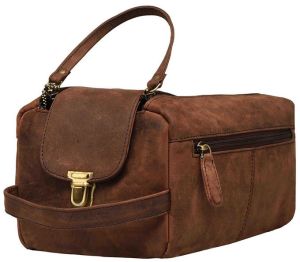 Buffalo leather toiletry bag