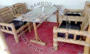 4 Seater Bamboo Dining Table Set