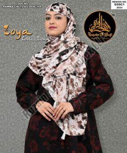 D59 C1 Women Printed Turkish Abaya Coat