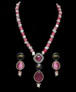 Fancy Long Sabhya Necklace Set