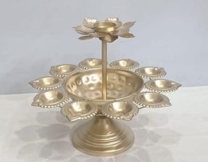 Metal Flower Candle Diya Urli