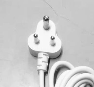 3 Pin White Power Cord