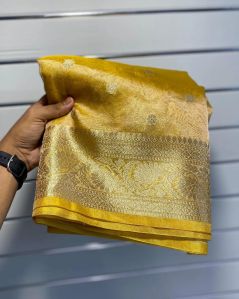 Banarasi Dyeable Tissue Border Saree