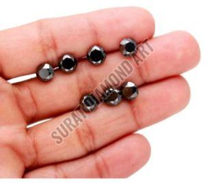 7mm Round Cut Black Diamond
