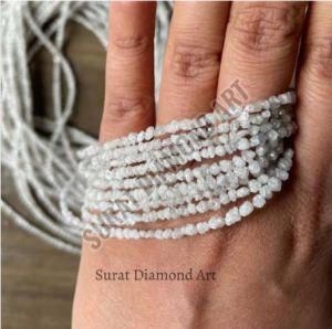 White Uncut Diamond Beads