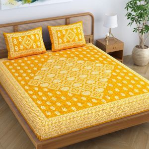 Cotton Batik Printed Double Bedsheet